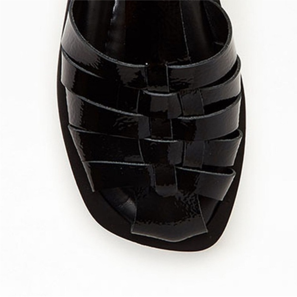 Free People Finn Platform Fisherman Sandal Black Patent Leather Size 41 US 10 - Picture 5 of 14